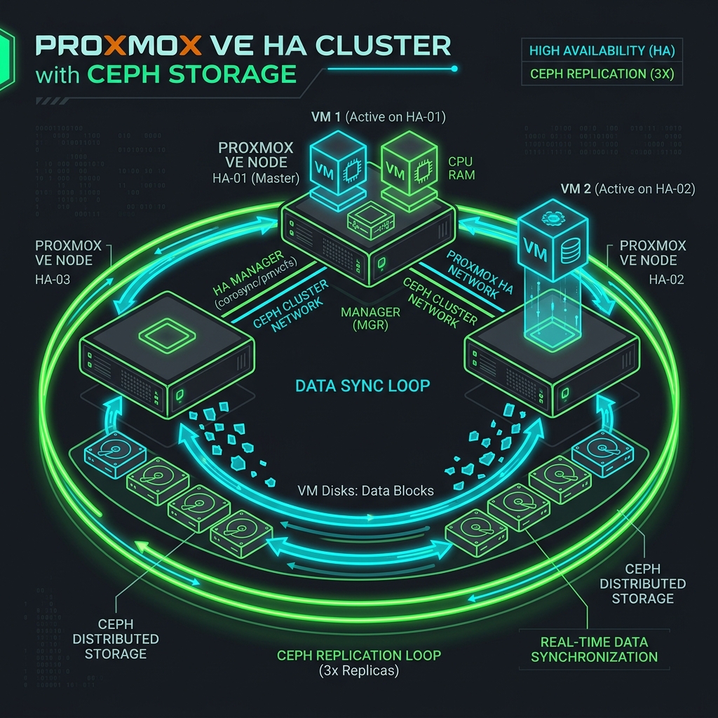 Alta Disponibilidade no Proxmox VE: Configurando Storage Replicado com Ceph