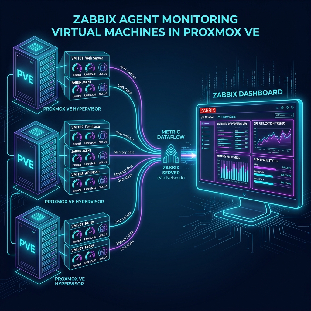 Monitoramento de VMs no Proxmox: Instalação e Configuração do Zabbix Agent 2