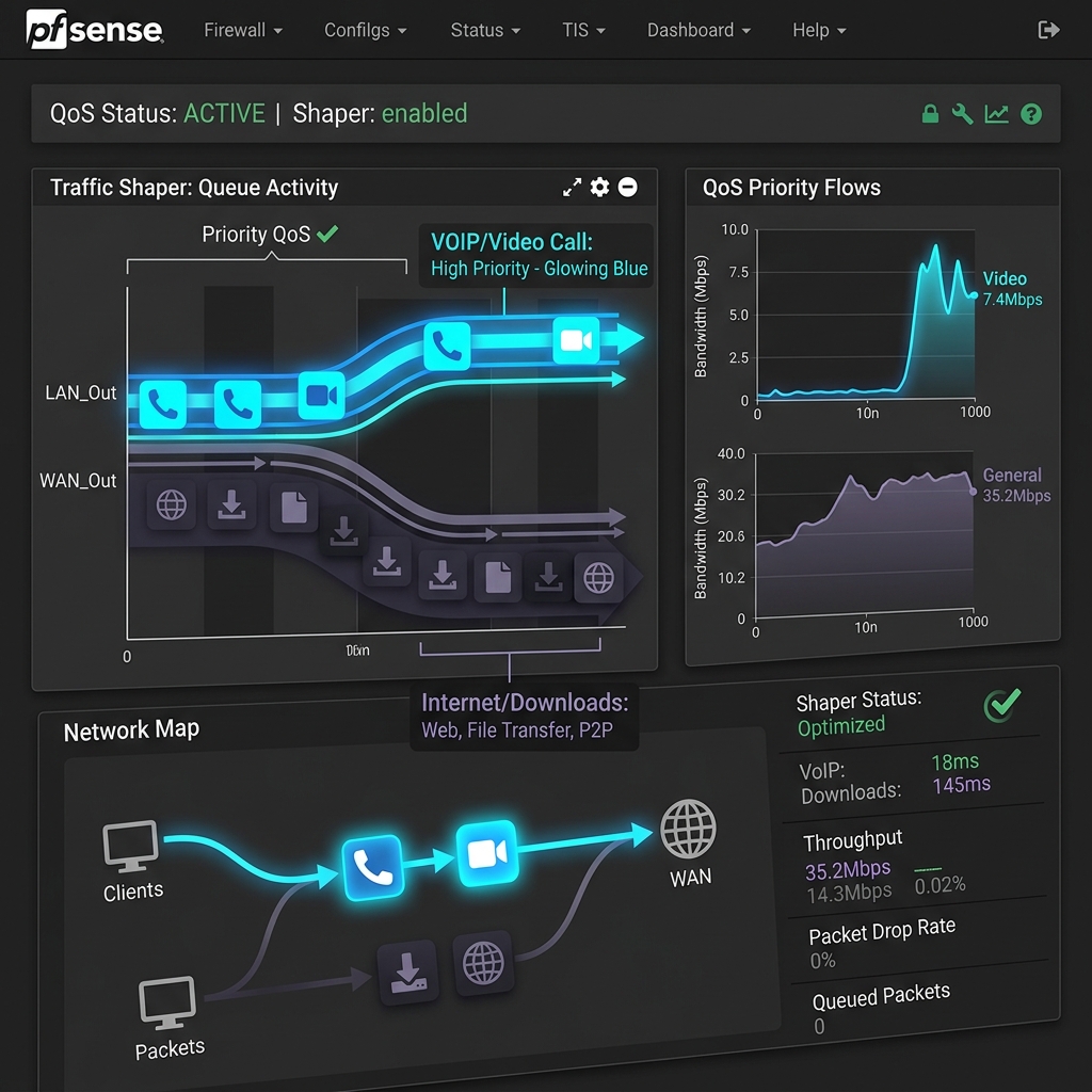 Priorização de VoIP e Teams com QoS no pfSense: Passo a Passo